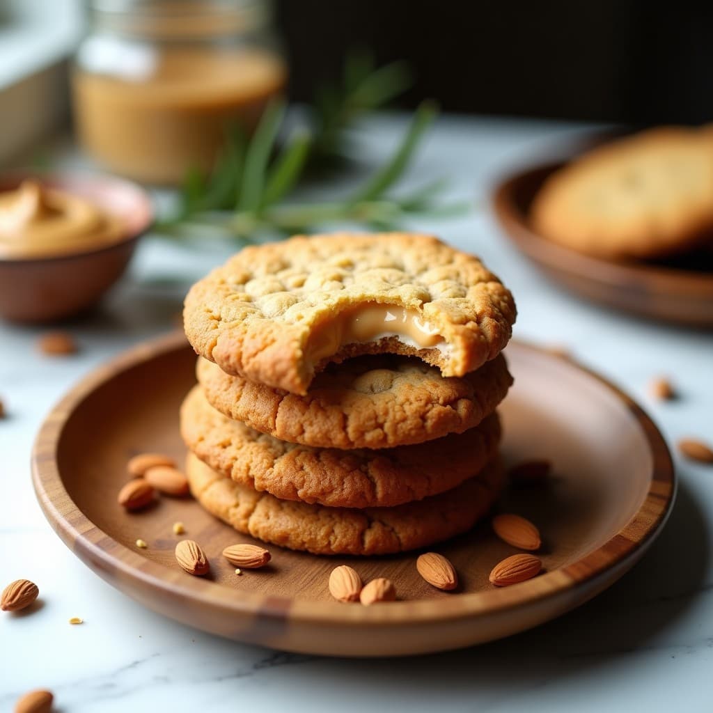 Galleta de Avena y Semillas de Cártamo con Relleno de Crema de Almendras: Snack Keto Sin Harina