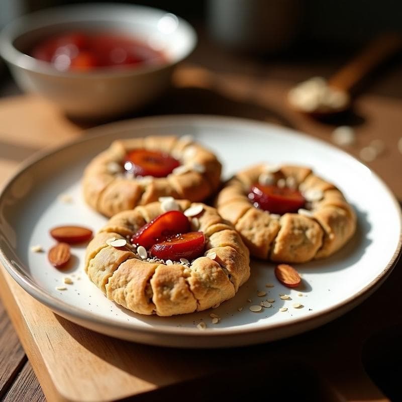 Gallete de Avena y Semillas de Chía con Compota de Ciruelas: Postre Saludable Sin Azúcar
