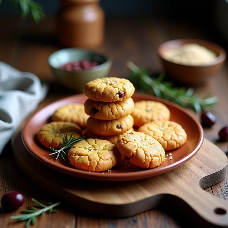 Galletas de Garbanzo y Aceitunas Kalamata: Snack Saludable Sin Horno y Keto