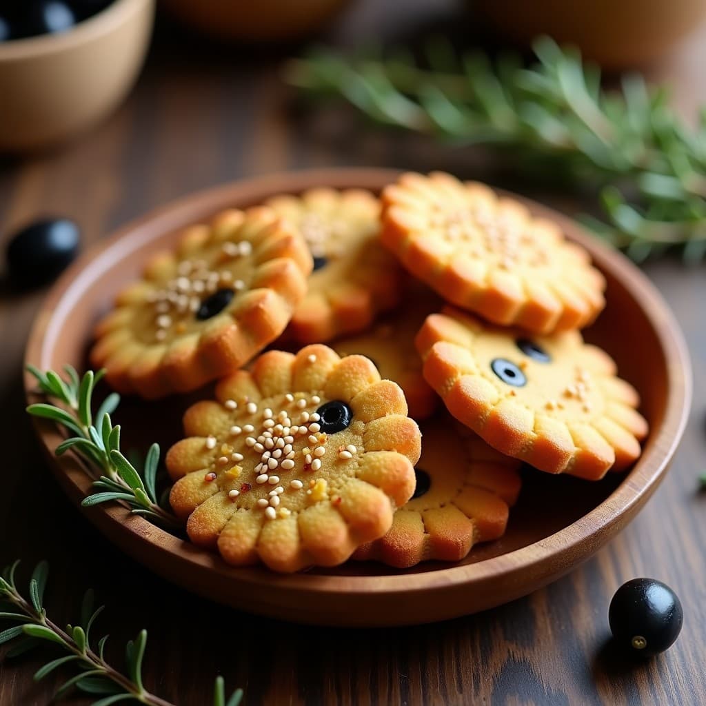 Galletas de Garbanzo y Aceitunas Negras: Snack Salado Keto y Crujiente en 20 Minutos