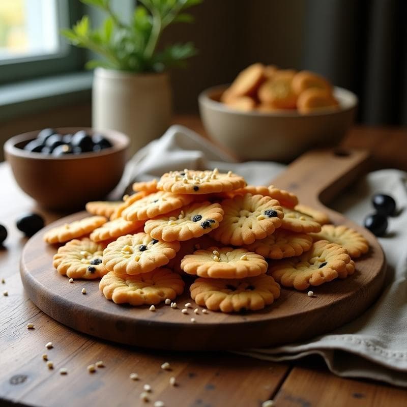 Galletas de Garbanzo y Aceitunas: Aperitivo Sin Gluten y Alto en Fibra