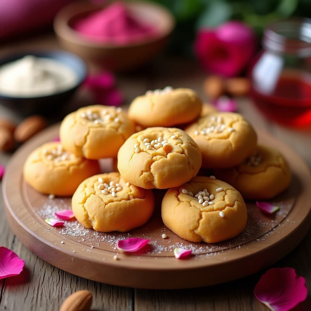 Galletas de Harina de Garbanzo y Almendras con Esencia de Rosa: Postre Sin Gluten y Sin Azúcar