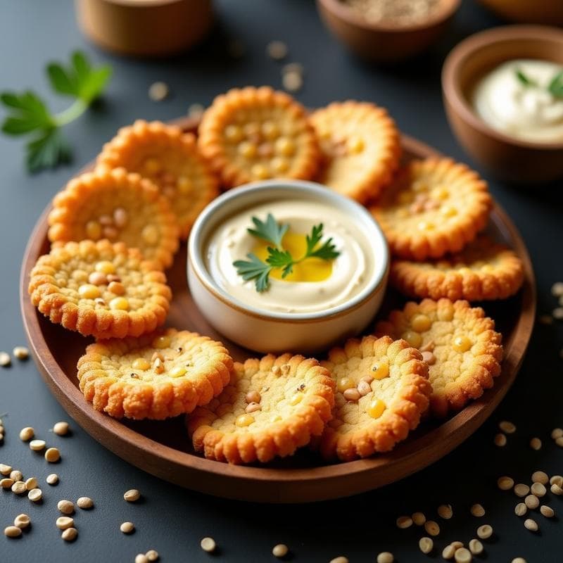 Galletas de Garbanzo y Comino con Dip de Tahini: Aperitivo Crujiente en Airfryer