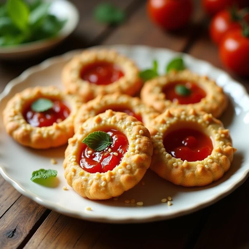 Galletas de Harina de Garbanzo y Mermelada de Tomate: Snack Árabe Dulce-Salado Sin Horno
