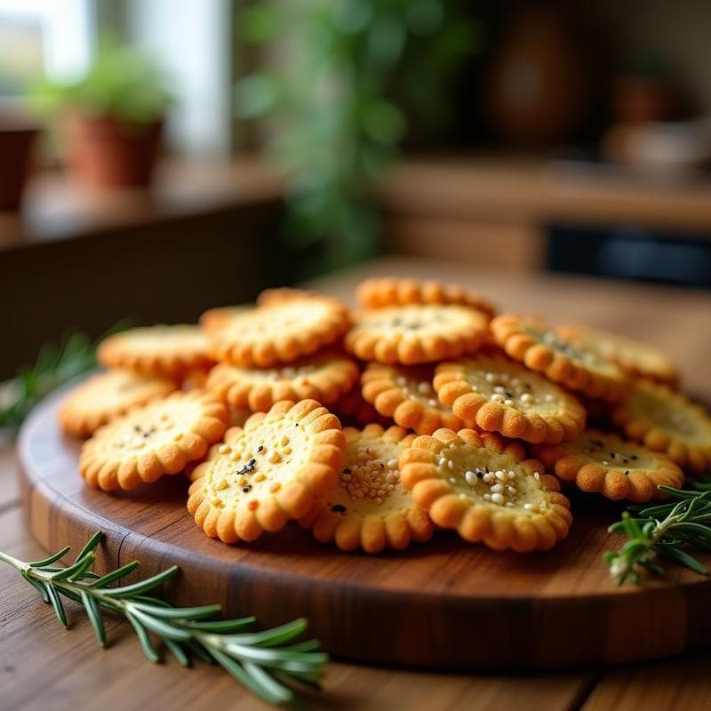 Galletas de Garbanzo y Romero: Aperitivo Crujiente Sin Harina y Alta en Proteína