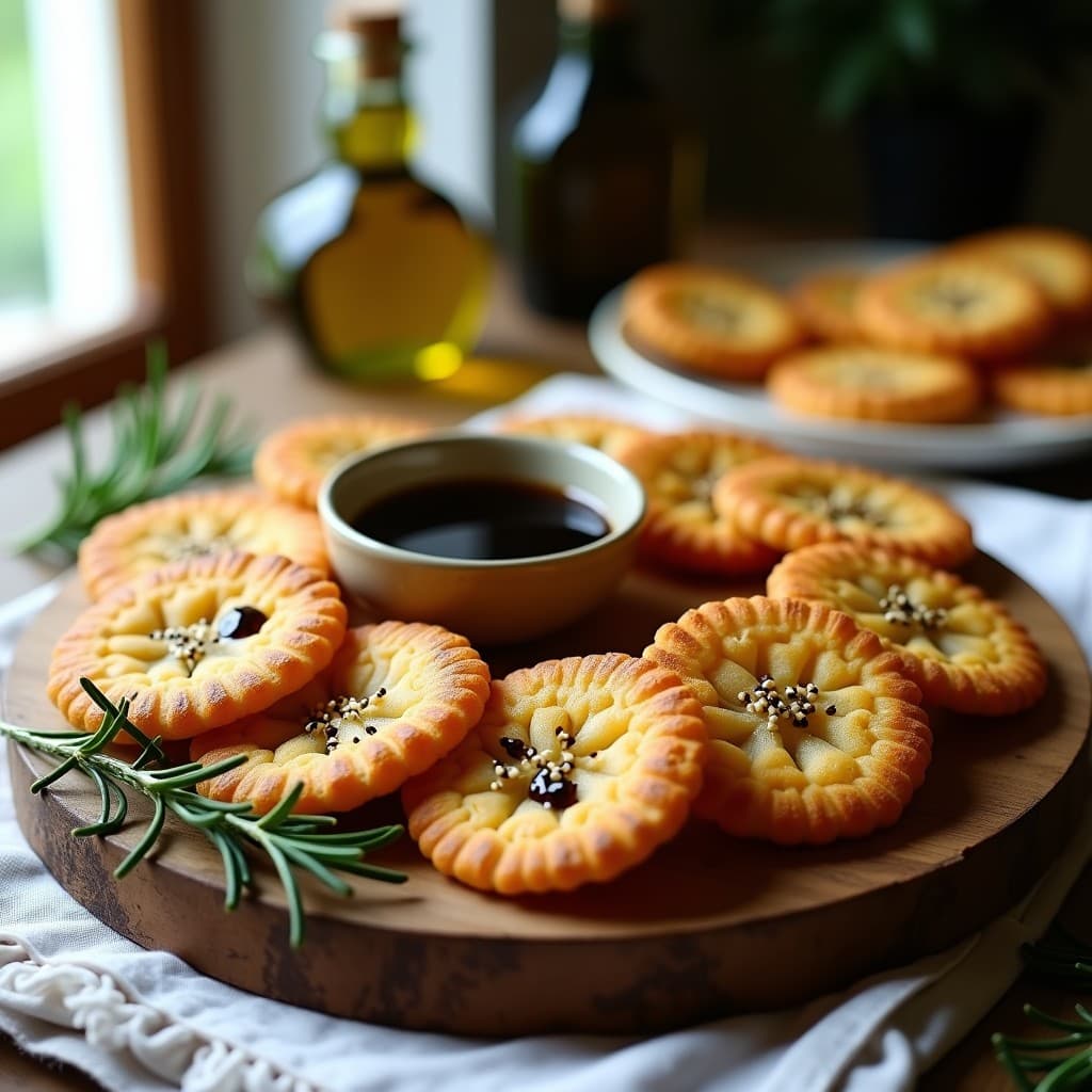 Galletas de Garbanzo y Romero con Vinagre Balsámico: Snack Italiano Keto y Crujiente