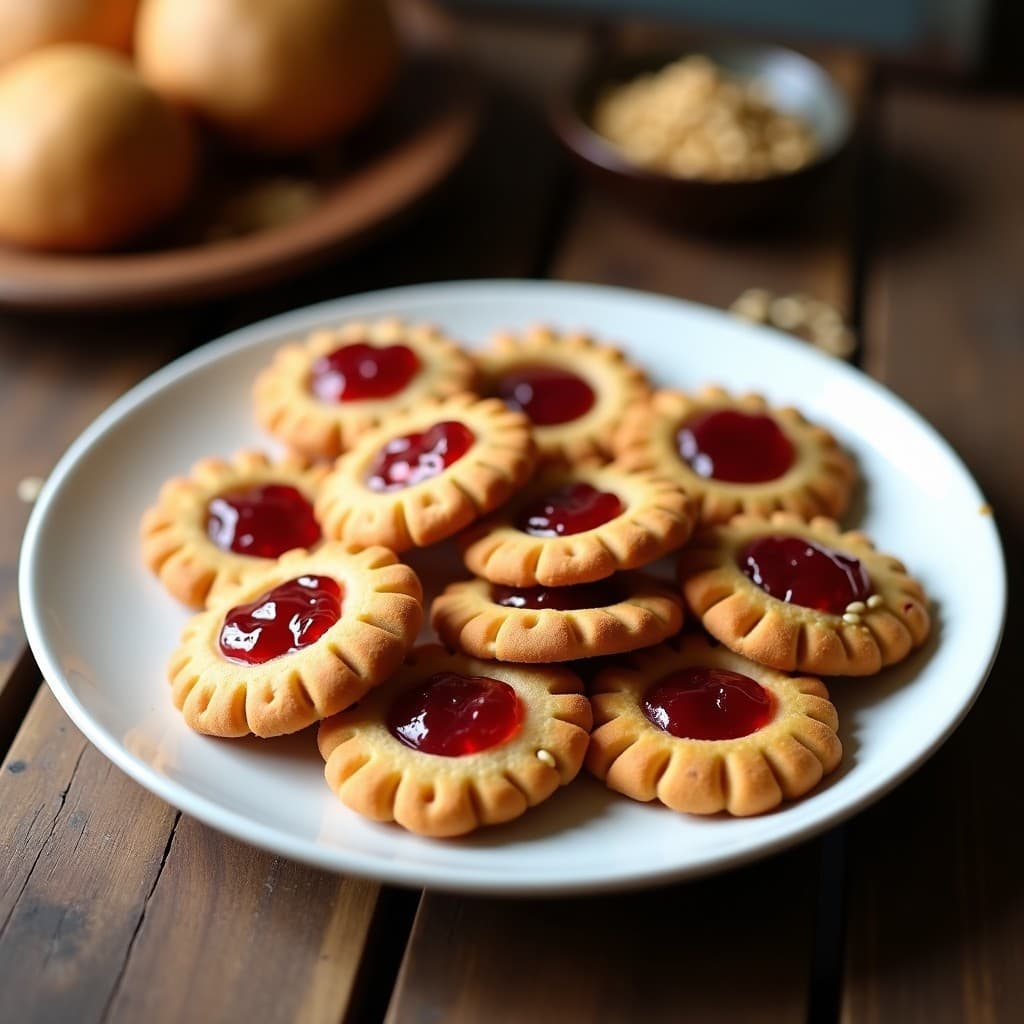 Galletas de Harina de Garbanzo y Tahini con Mermelada de Granada: Postre Libro en Airfryer