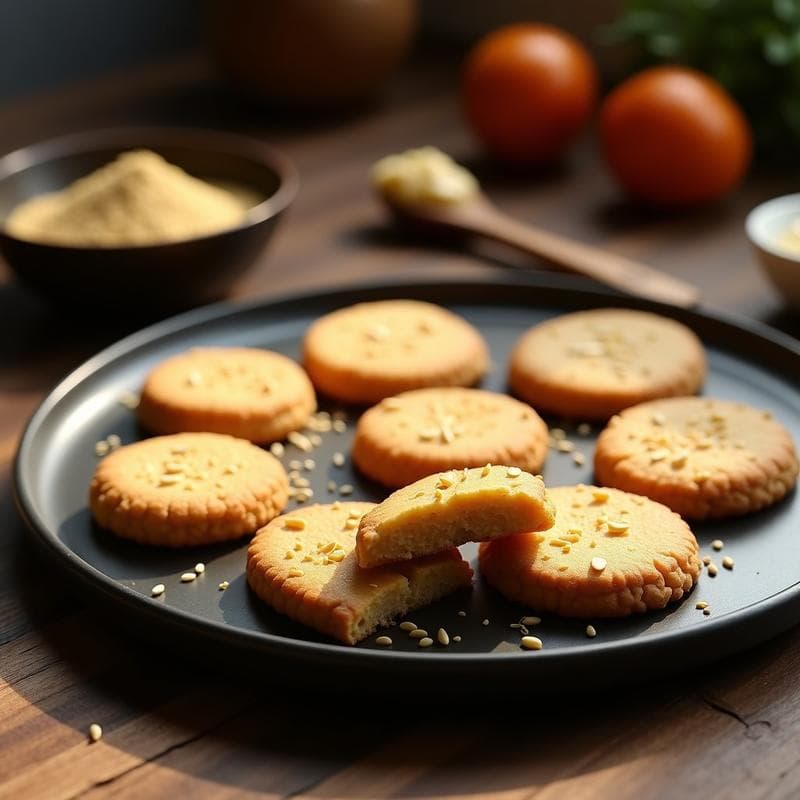 Galletas de Harina de Garbanzo y Tahini: Postre Sin Azúcar y Alto en Fibra en 18 Minutos