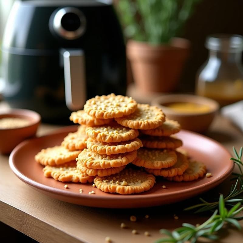 Galletas de Garbanzo y Tahini con Especias de Zaatar: Snack Keto en Airfryer Crujiente en 12 Minutos