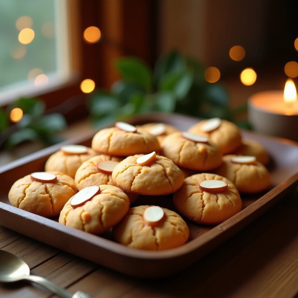 Galletas de Harina de Garbanzo y Turrón: Postre Español Sin Gluten y Sin Azúcar para Navidad