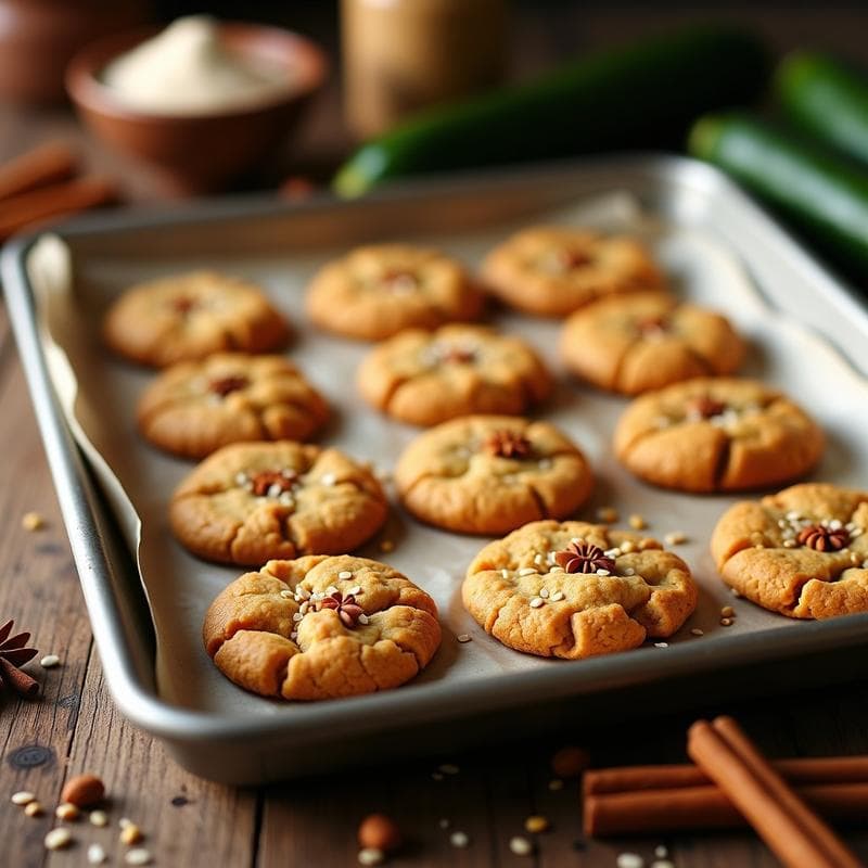 Galletas de Harina de Garbanzo y Zucchini con Speculoos: Snack Vegano y Sin Azúcar