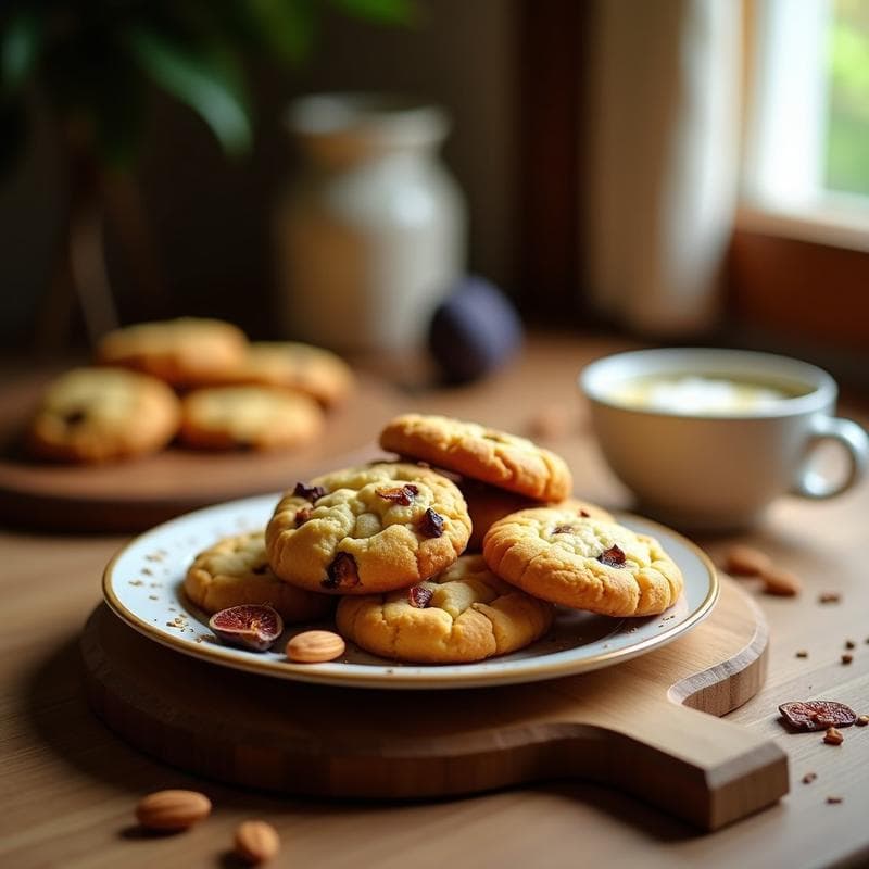 Galletas de Harina de Almendra y Fructosa con Trozos de Higo: Postre Sin Azúcar en 15 Minutos