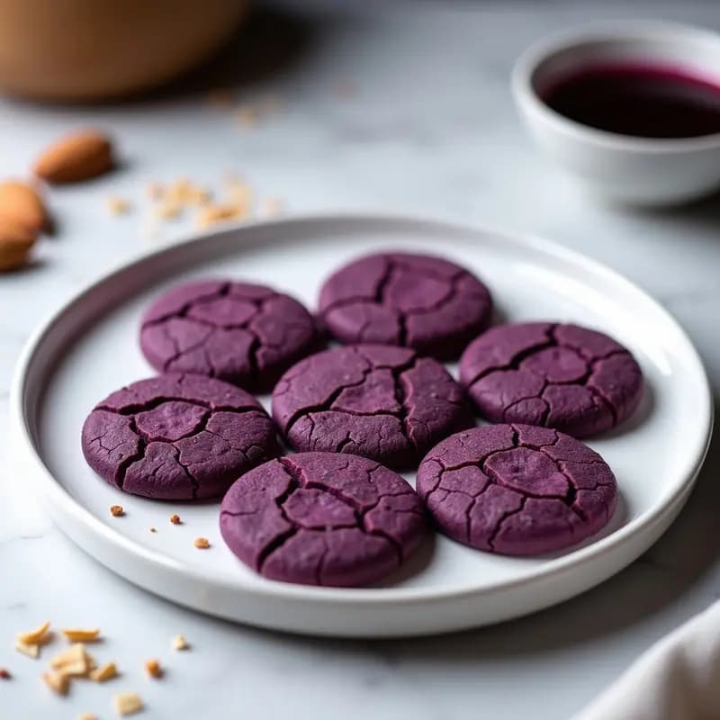 Galletas de Harina de Almendra y Púrpura de Uva: Snack Antioxidante Sin Horno