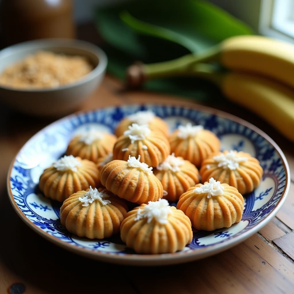 Galletas de Harina de Banano y Semillas de Loto: Postre Tailandés Sin Azúcar