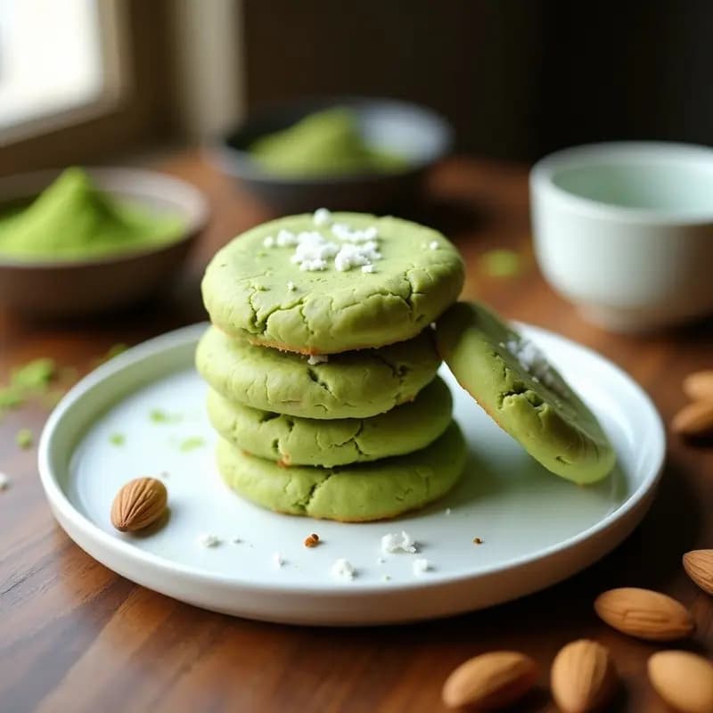 Galletas de Harina de Banano Verde y Matcha: Postre Keto Sin Horno