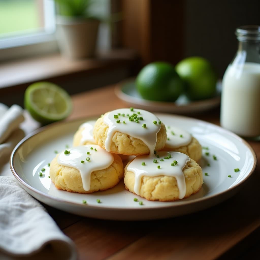 Galletas de Harina de Coco y Lima con Glaseado de Agua de Rosas: Postre Keto y Vegano