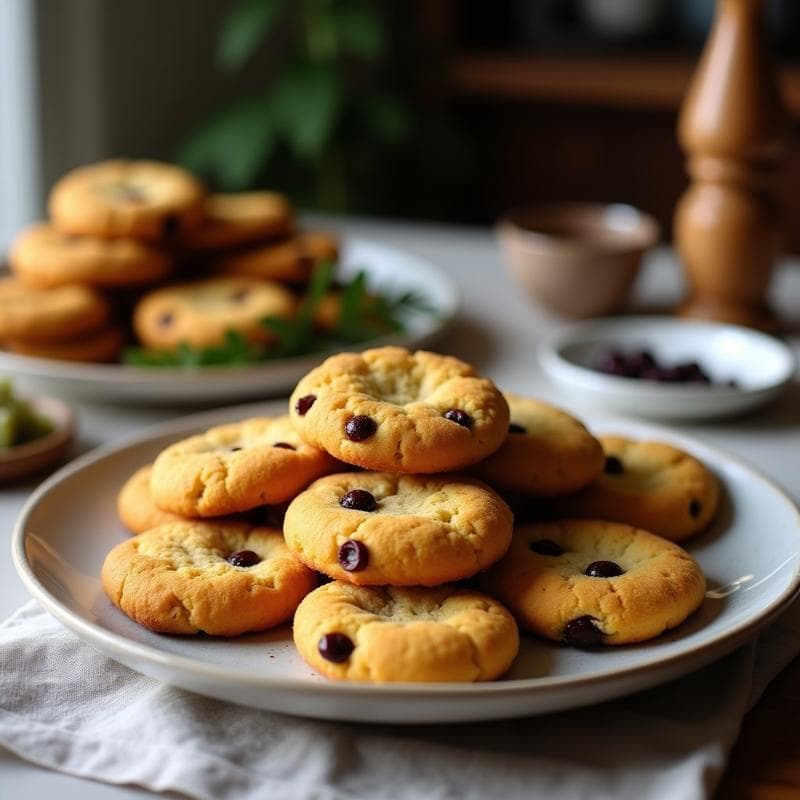 Galletas de Harina de Garbanzo y aceitunas Kalamata: Snack Mediterráneo Crujiente