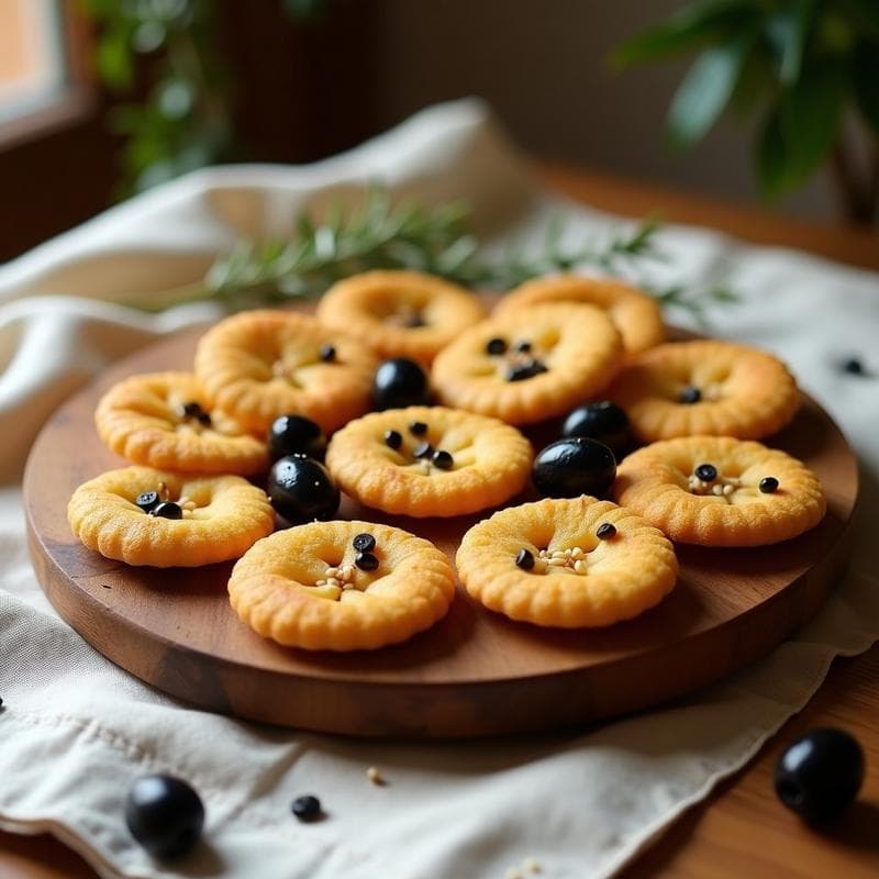 Galletas de Harina de Garbanzo y Aceitunas Taggiasche: Snack Salado Sin Gluten en Airfryer