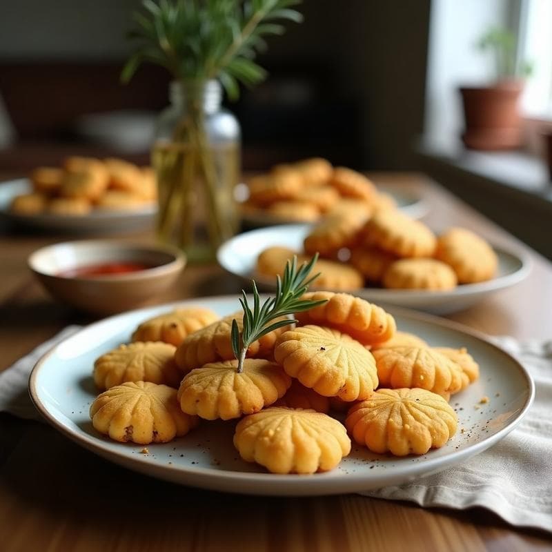 Galletas de Harina de Garbanzo y Romero: Aperitivo Mediterráneo Keto en Airfryer
