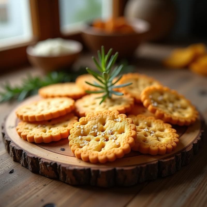 Galletas de Harina de Garbanzo y Romero: Snack Español Vegano y Crujiente