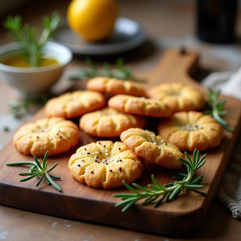 Galletas de Harina de Garbanzo y Aceite de Oliva con Romero: Snack Saludable al Horno