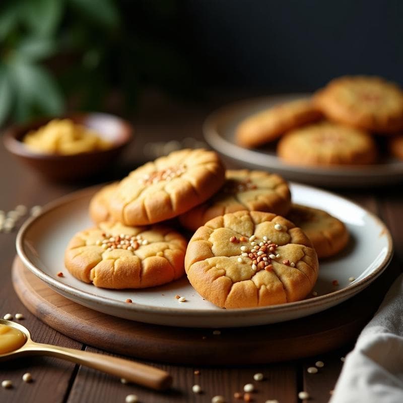 Galletas de Harina de Garbanzo y Tahini: Receta Keto Sin Horno con Semillas de Sésamo