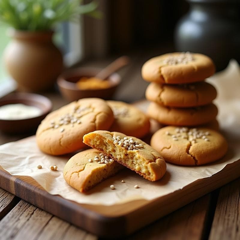 Galletas de Harina de Garbanzo y Tahini: Snack Vegano Crunchy y Alto en Proteína en 25 Minutos