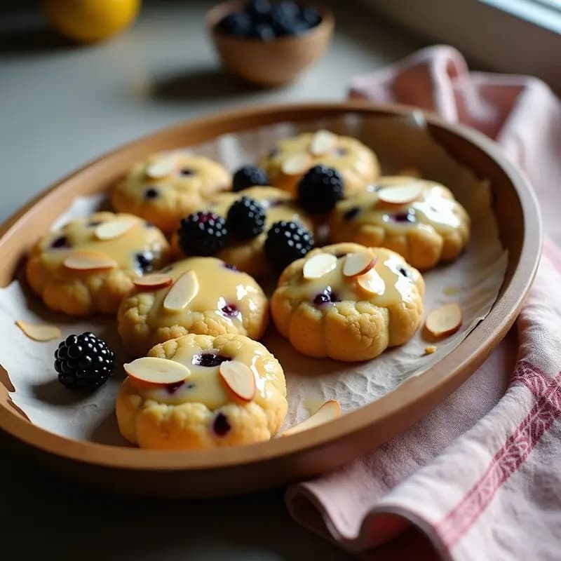Galletas de Harina de Garbanzo y Zarzamora con Glaseado de Cítricos: Postre Sin Azúcar en Thermomix