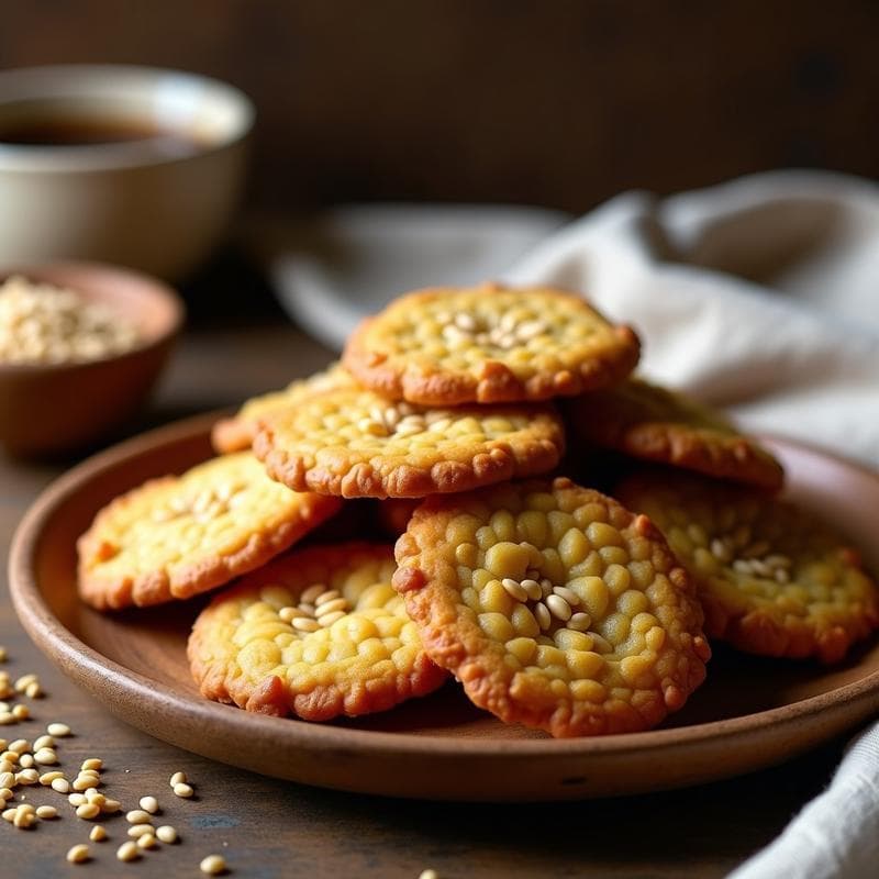 Galletas de Harina de Lentejas y Semillas de Ajonjolí: Snack sin Horno y Alto en Proteína