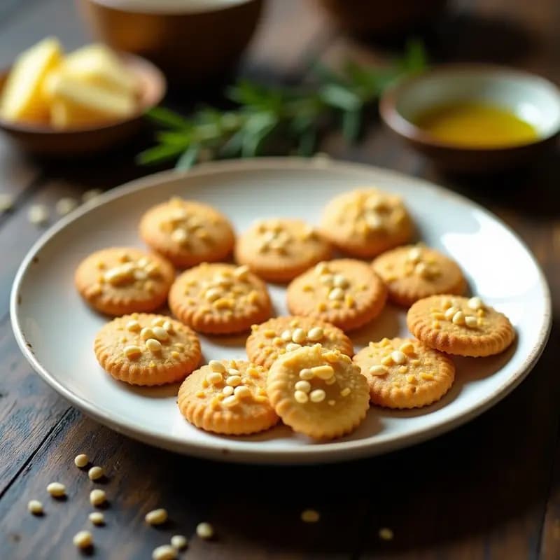 Galletas de Harina de Pisello y matches de Queso Vegano: Snack Proteico Sin Horno