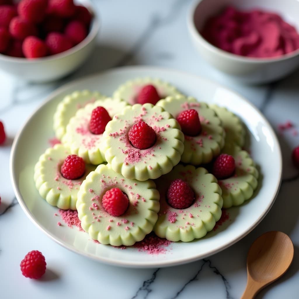 Galletas de Harina de Pistacho y Frutos Rojos Liofilizados: Postre Keto Sin Horno