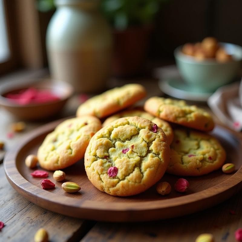 Galletas de Harina de Pistacho y Rosa Mosqueta: Postre Sin Gluten y Antiinflamatorio