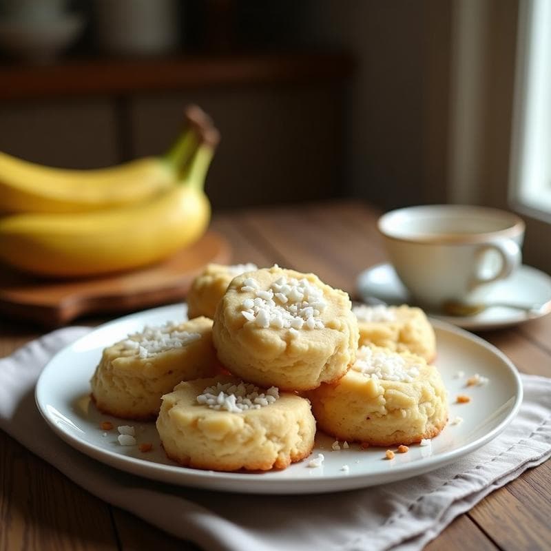 Galletas de Harina de Plátano Verde y Coco Rallado: Postre Colombiano Sin Azúcar