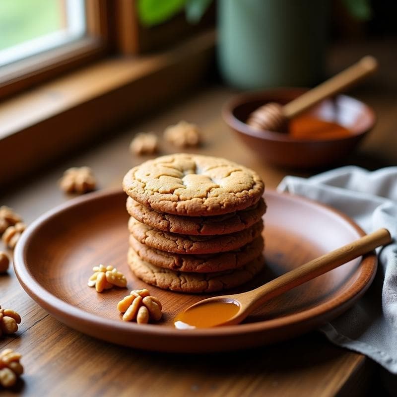 Galletas de Harina de Teff y Miel de Agave con Nueces: Snack Energético Etíope Sin Horno