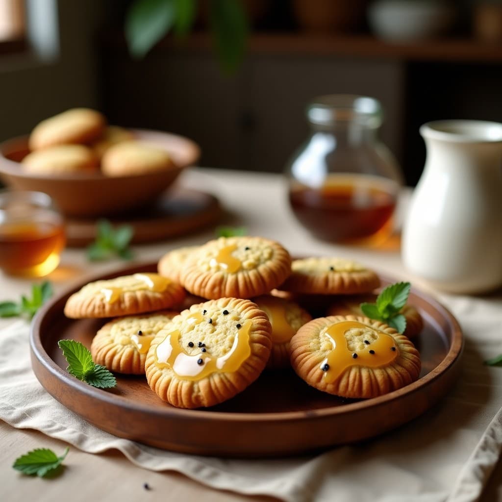 Galletas de Harina de Teff y Semillas de Amapola con Jarabe de Arce: Desayuno Etíope Saludable