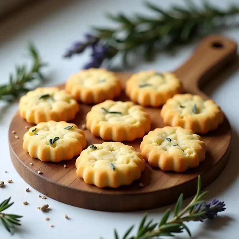 Galletas de Hierbas Provenzales y Queso de Anacardos: Snack Francés Crujiente y Sin Lactosa