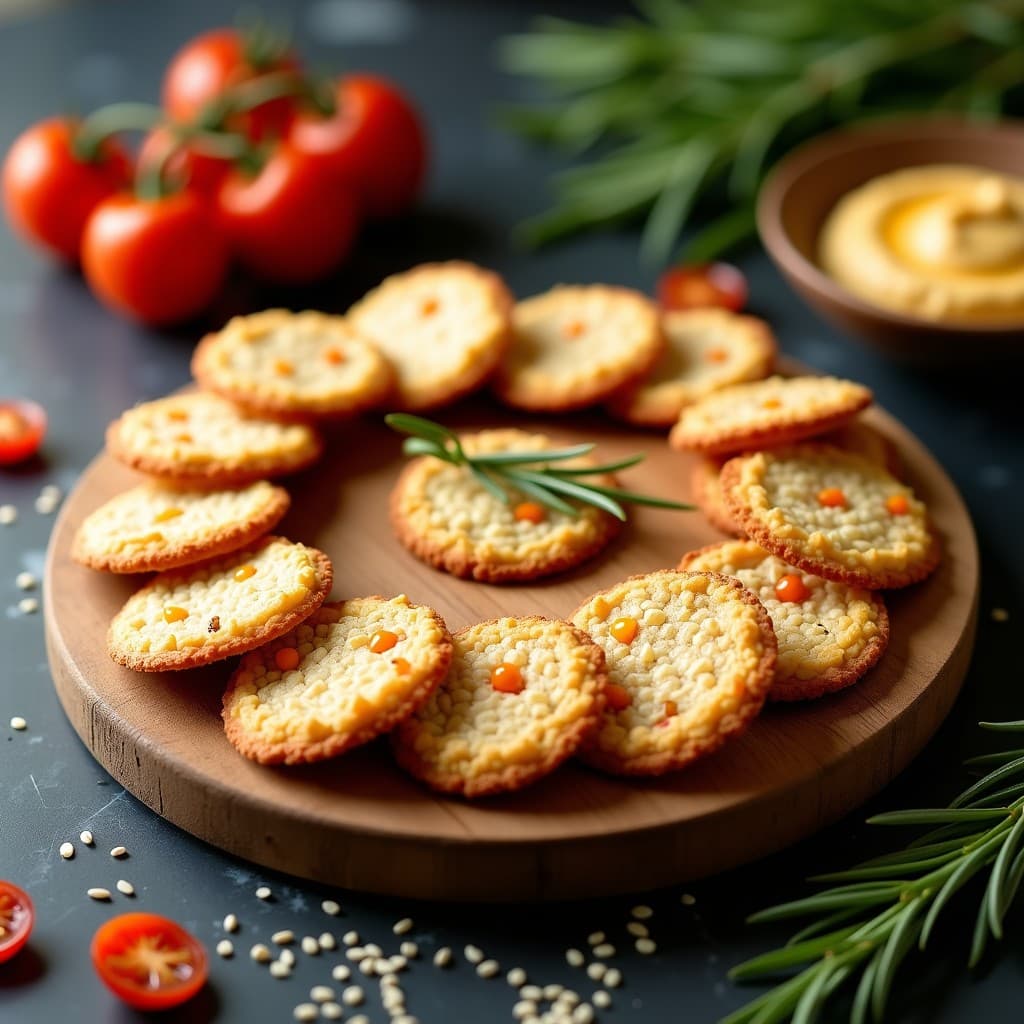 Galletas de Semillas de Lino y Ajonjolí con Tomate Seco: Aperitivo Keto y Sin Harina en 20 Minutos