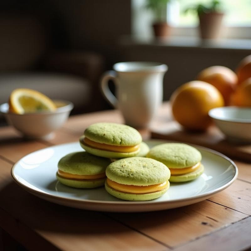 Galletas de Matcha y Coco con Relleno de Maracuyá: Postre Vegano y Sin Gluten