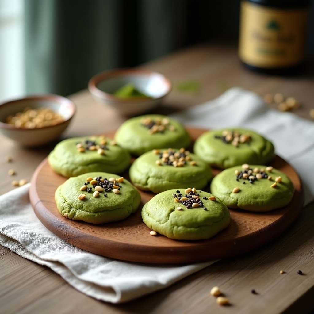 Galletas de Matcha y Semillas de Girasol: Snack Vegano Alto en Magnesio en 12 Minutos
