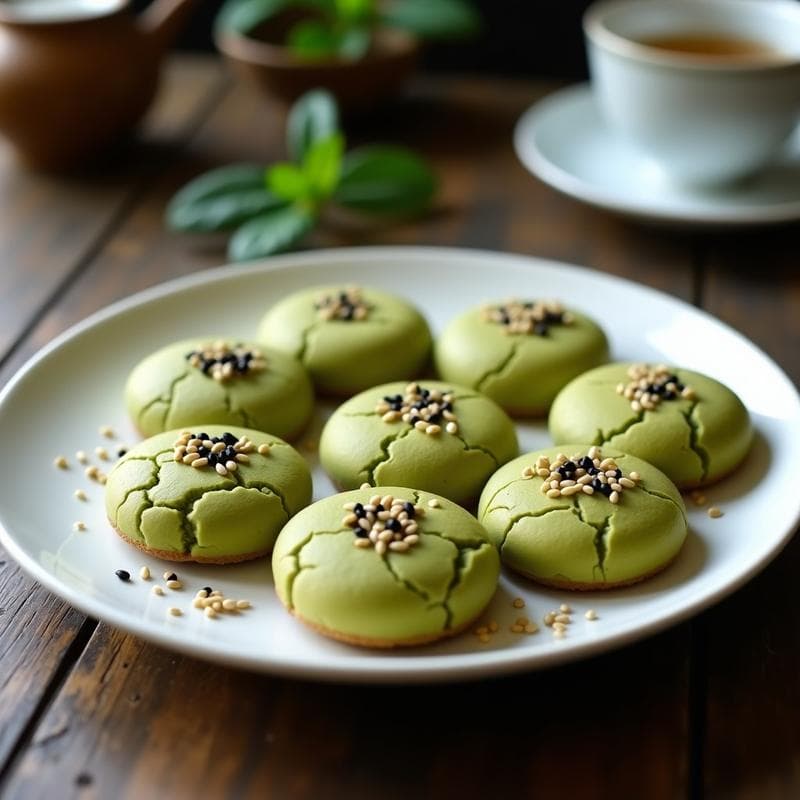 Galletas de Matcha y Semillas de Sésamo: Snack Japonés Sin Gluten y Energético