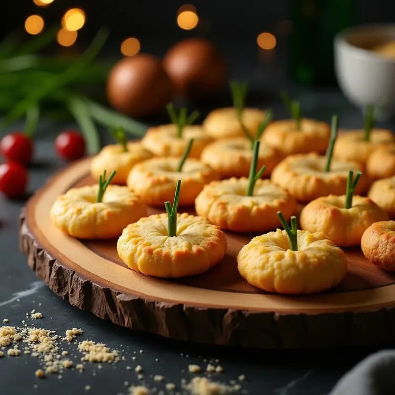 Galletas de Queso Parmesano y Polvo de Hongos con Forma de Honguitos: Snack Gourmet para Fiestas