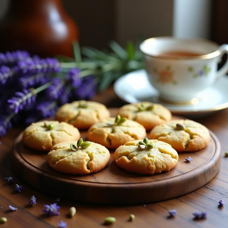 Galletas de Harina de Pistacho y Flores de Lavanda: Postre Francés Sin Azúcar y Keto