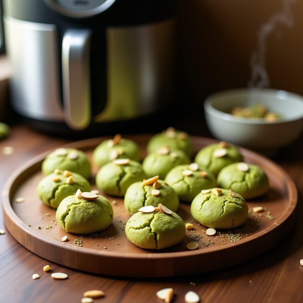 Galletas de Harina de Pistacho y Matcha: Postre Sin Gluten y Energético en Airfryer