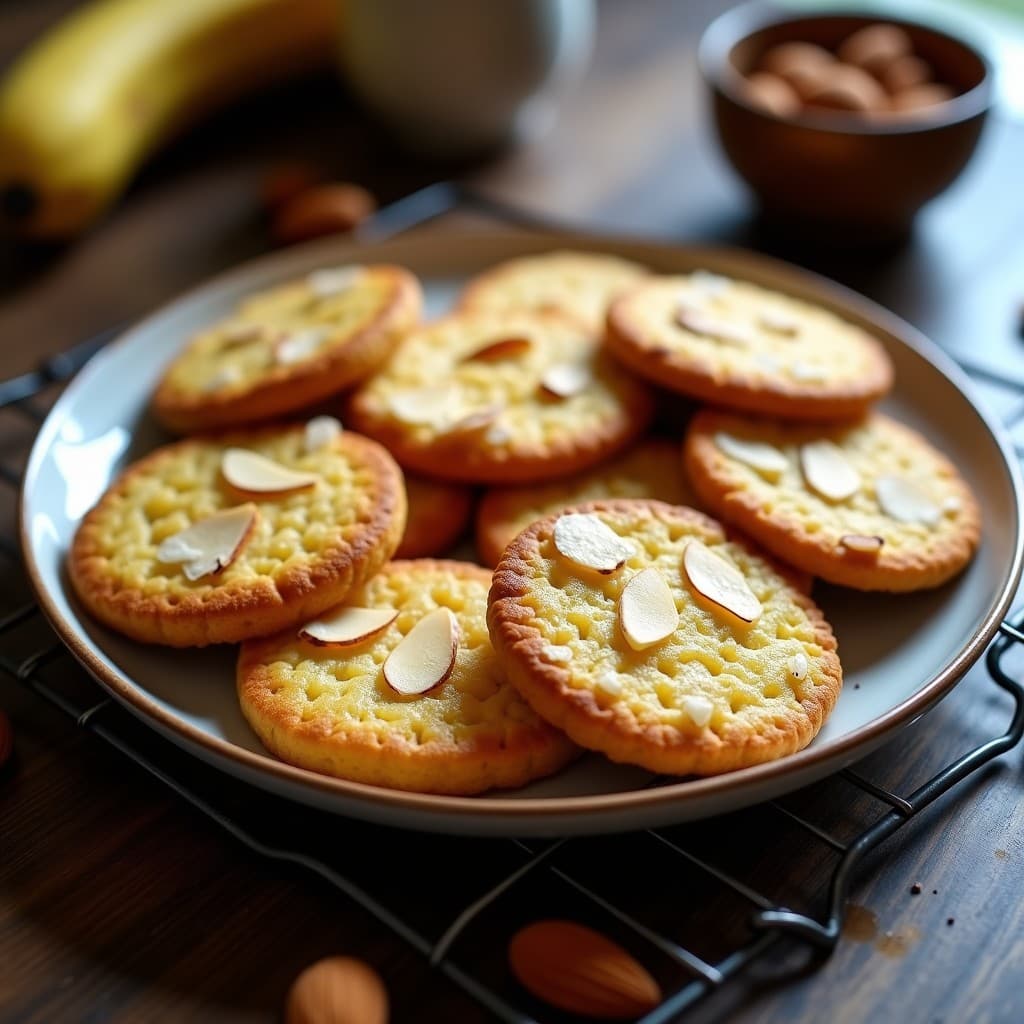 Galletas de Plátano Macho y Almendras: Desayuno Vegano Sin Harina en Airfryer