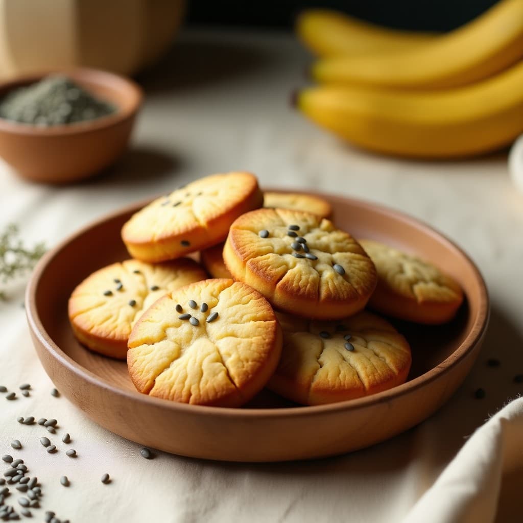 Galletas de Harina de Plátano Verde y Semillas de Amapola: Desayuno Sin Gluten y alto en Potasio