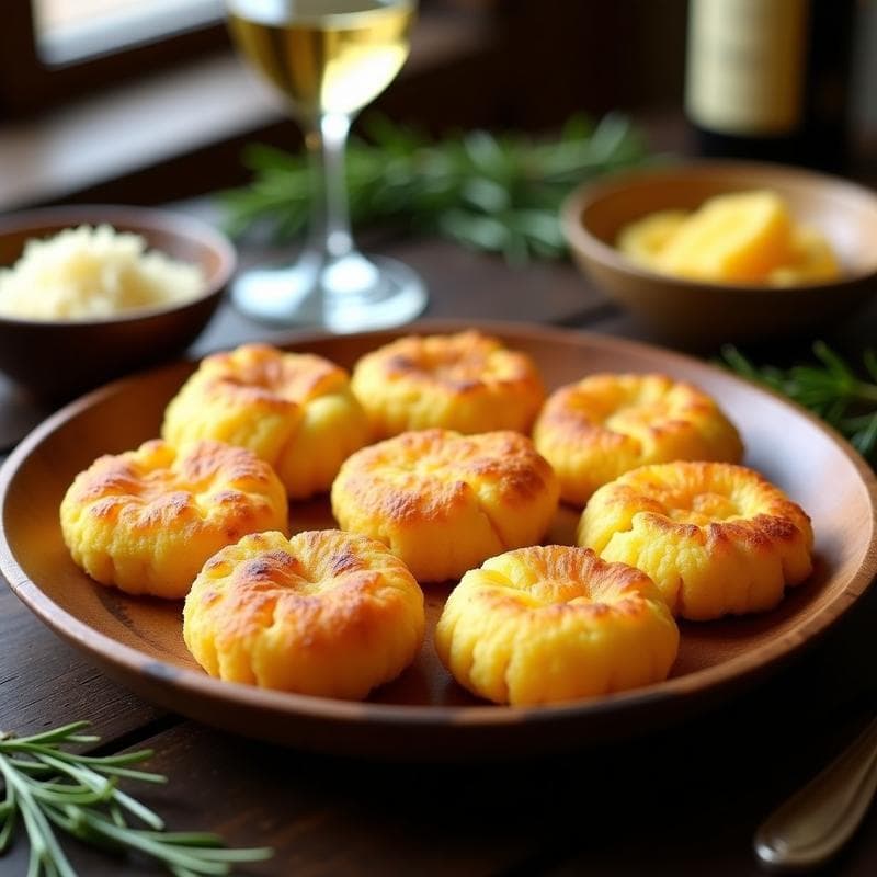 Galletas de Polenta y Queso Pecorino: Aperitivo Italiano Crujiente en Airfryer