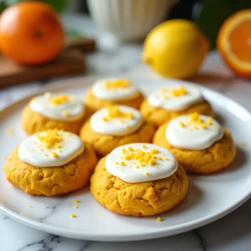 Galletas de Proteína de Cítricos y Cúrcuma con Glaseado de Yogur Griego: Snack Fitness Colorido