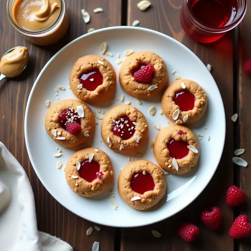 Galletas de Proteína de Guisante con Crema de Cacahuete y Jalea de caja: Postre Fitness Sin Horno