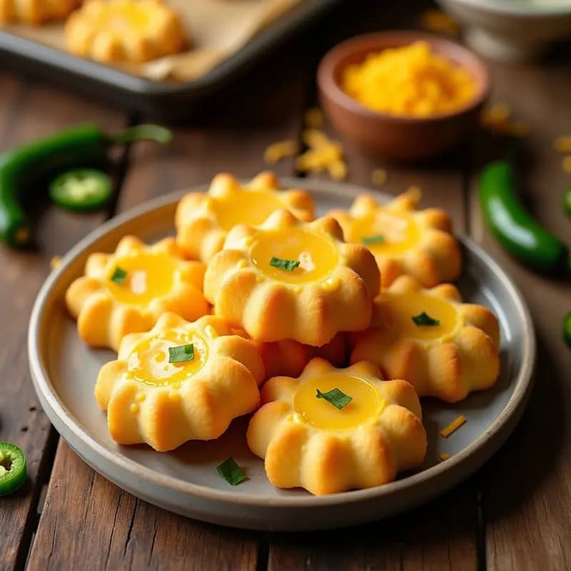 Galletas de Queso Cheddar y Jalapeño en Forma de Nube: Snack Crujiente para TikTok