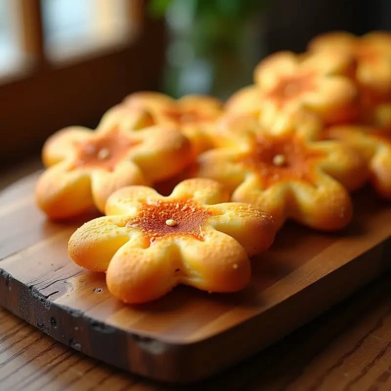 Galletas de Queso en Forma de Flores: Aperitivo Crujiente con Semillas de Sésamo y Pimentón Ahumado